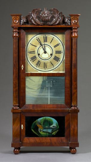 Appraisal: American Classical Mahogany Triple-Stack Mantel Clock second quarter th century