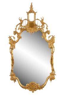 Appraisal: Carver's Guild Chinese Chippendale Giltwood Mirror Carver's Guild American founded