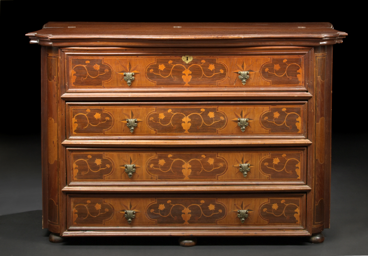 Appraisal: Italian Walnut Secretary Commode th century and later the bowed