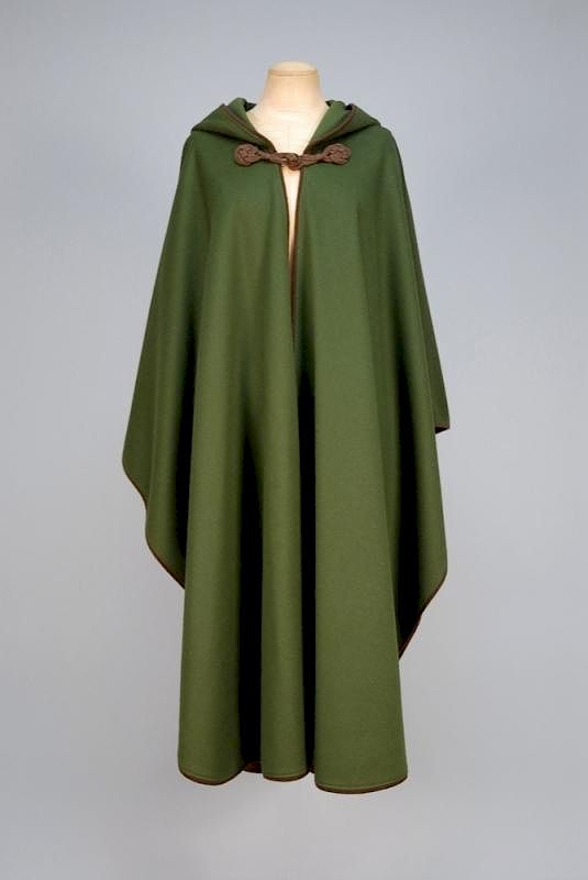 Appraisal: SAINT LAURENT RIVE GAUCHE HOODED WOOL CAPE s Loden green