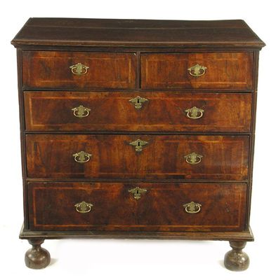 Appraisal: A small chest the oak top above a moulded cornice