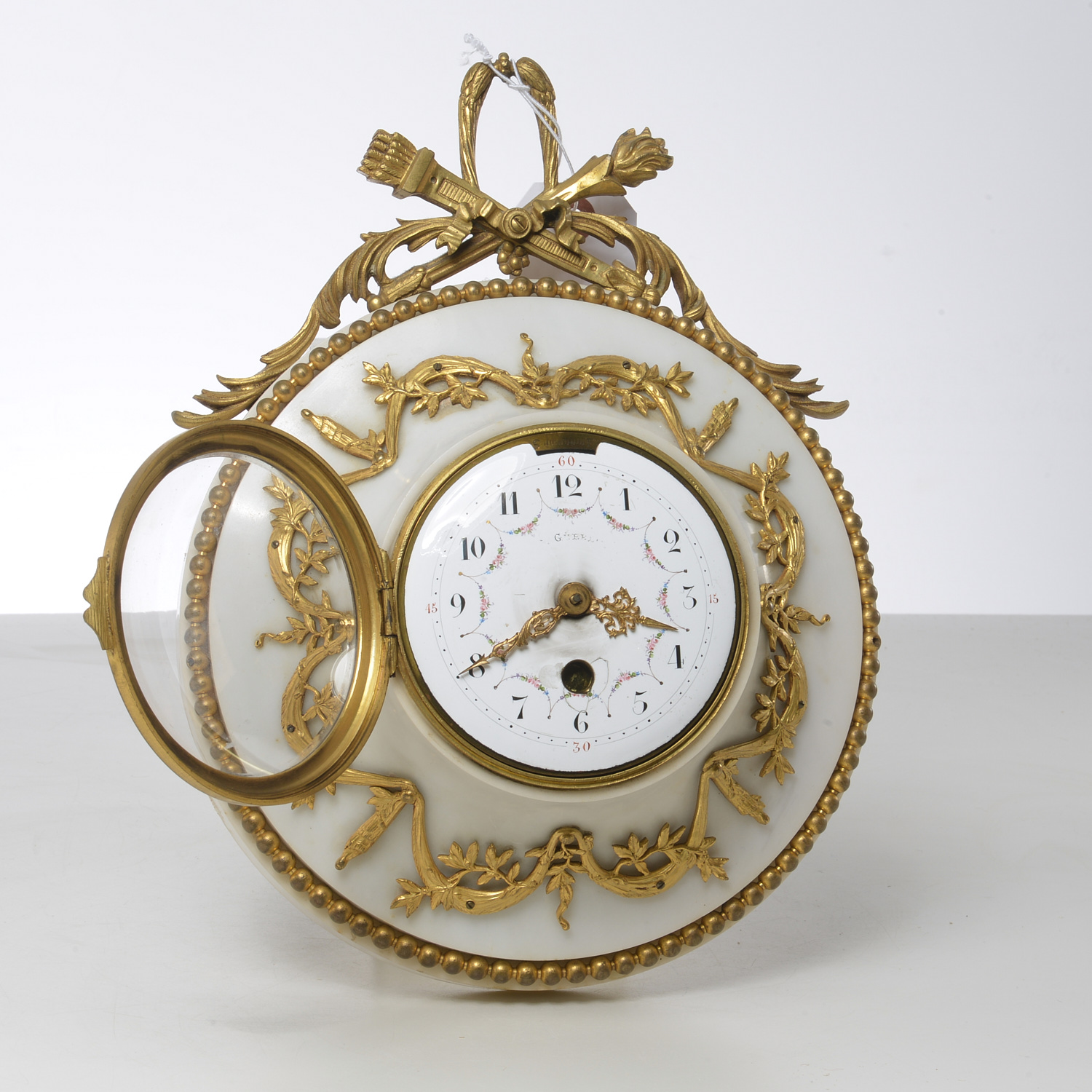 Appraisal: ANTIQUE LOUIS XV STYLE MARBLE CLOCK Late th c French