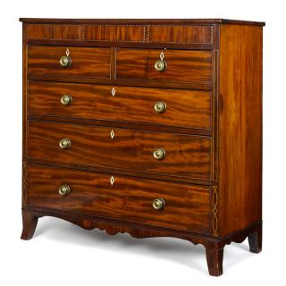 Appraisal: George III mahogany chest of drawers late th c with