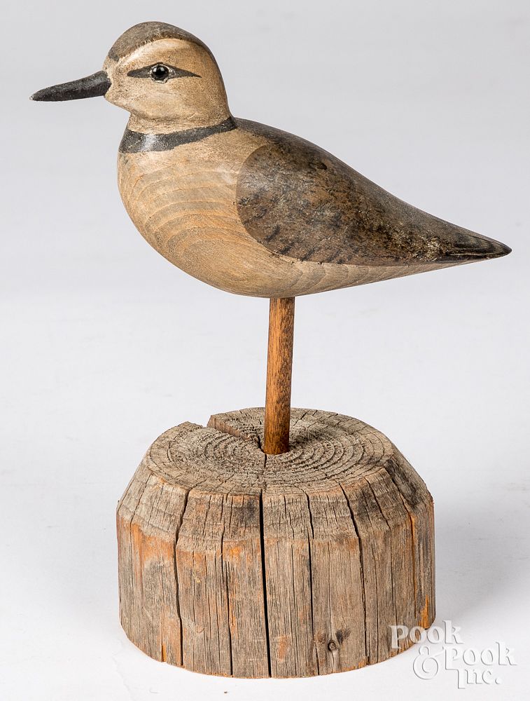 Appraisal: Harry Shourds carved and painted shorebird decoy Contemporary Harry V