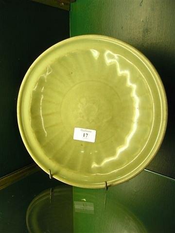 Appraisal: A SMALL CHINESE MING CELADON DISH diameter