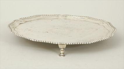 Appraisal: George III Silver Armorial Salver Hallmark JC in approx oz