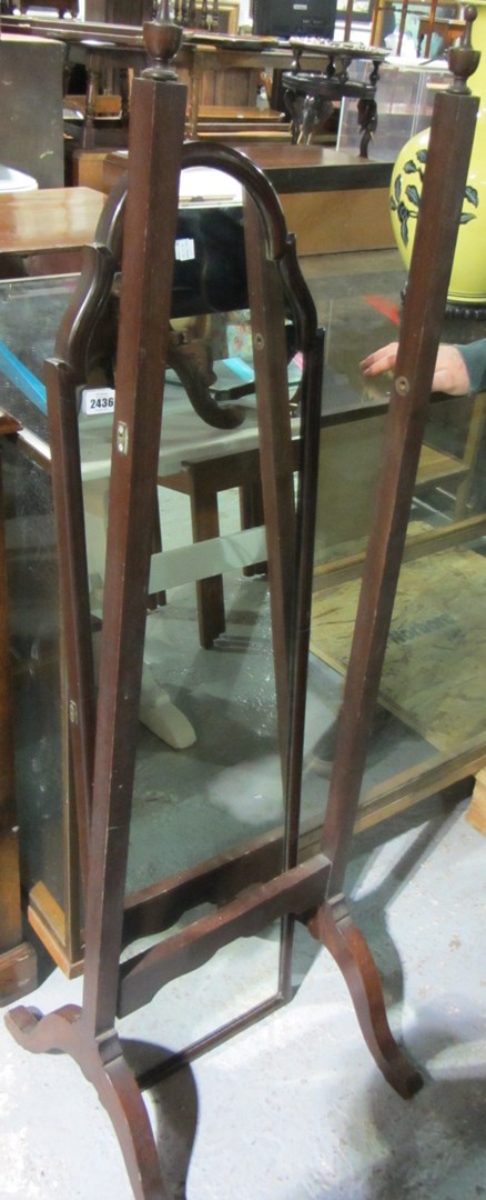 Appraisal: A mahogany cheval mirror