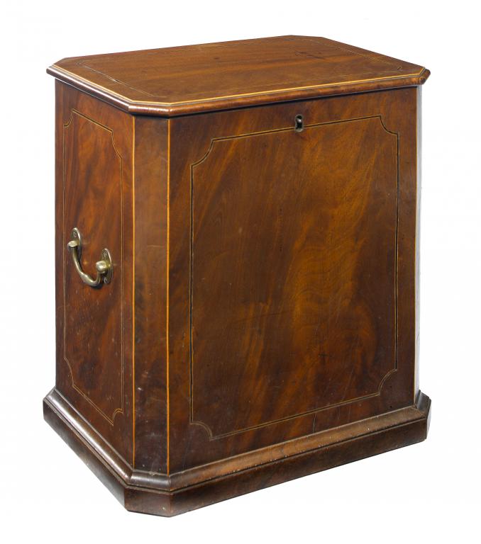 Appraisal: A VICTORIAN MAHOGANY AND LINE INLAID WINE COOLER of rectangular