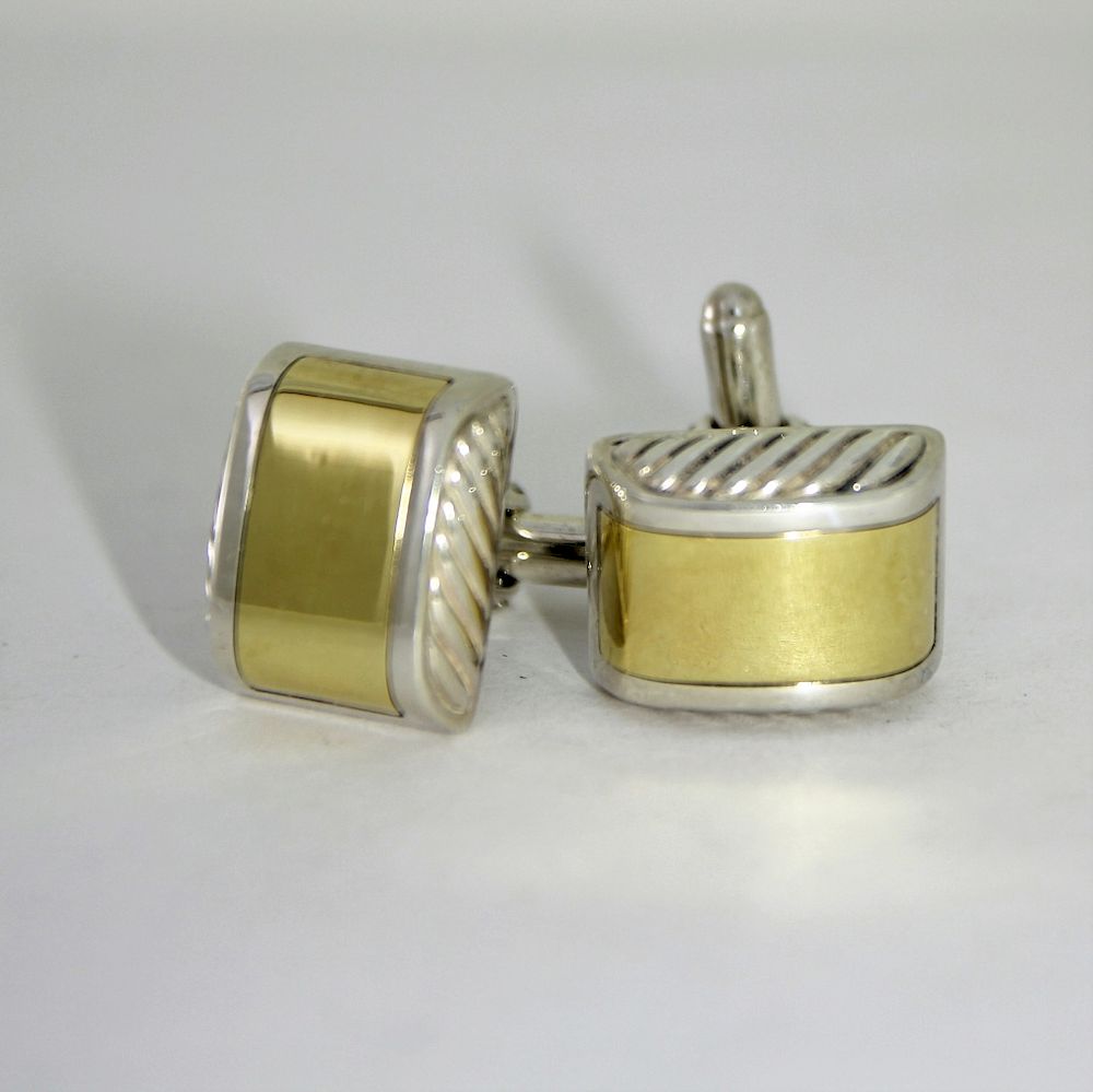 Appraisal: David Yurman K Gold S S Cable Cufflinks United States