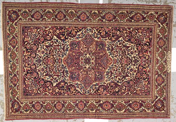 Appraisal: An Isphahan rug Central Persia late th century size approximately