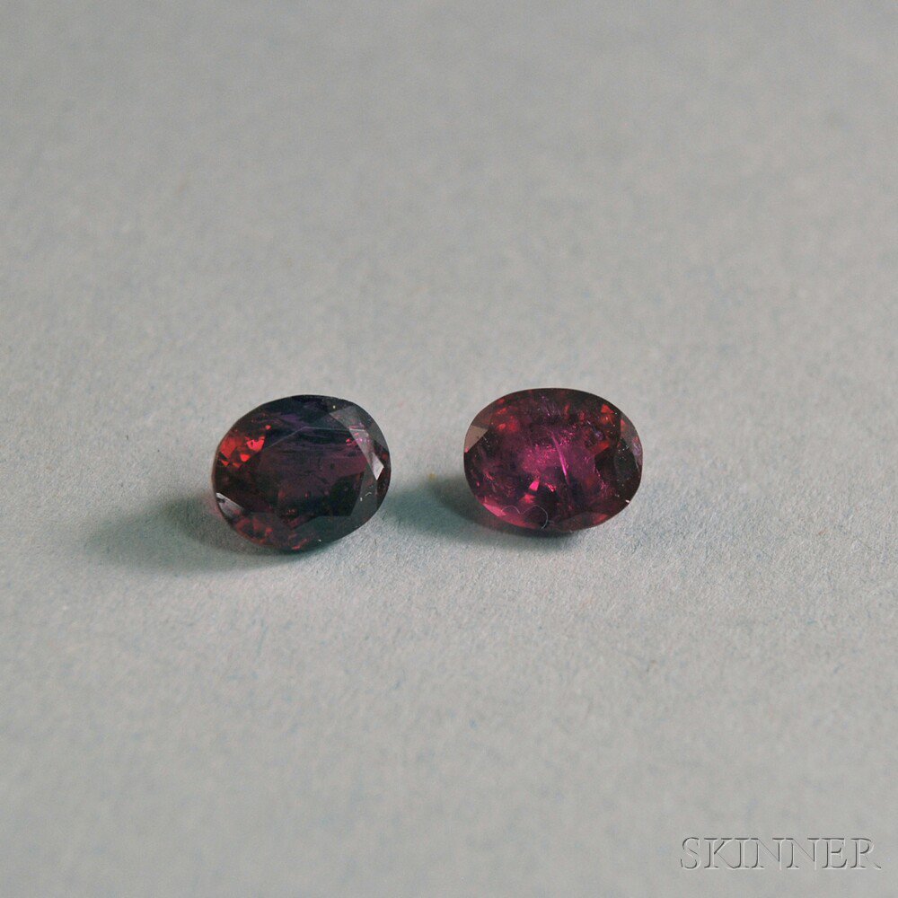 Appraisal: Two Unmounted Faceted Rubies weighing and cts respectively Estimate -