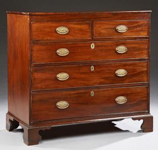 Appraisal: English Georgian Carved Mahogany Chest early th c with an