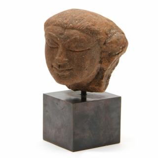 Appraisal: Southeast Asian Carved Stone Head th century or earlier remnant