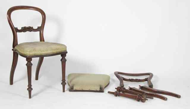 Appraisal: A pair of Victorian single chairs the back seat and