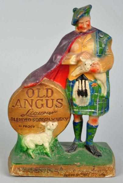 Appraisal: Paper Mache Old Angus Whiskey Advertising Figure s Original finish