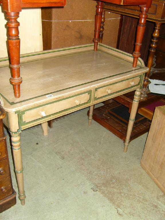 Appraisal: A th century painted pine washstand with raised back fitted