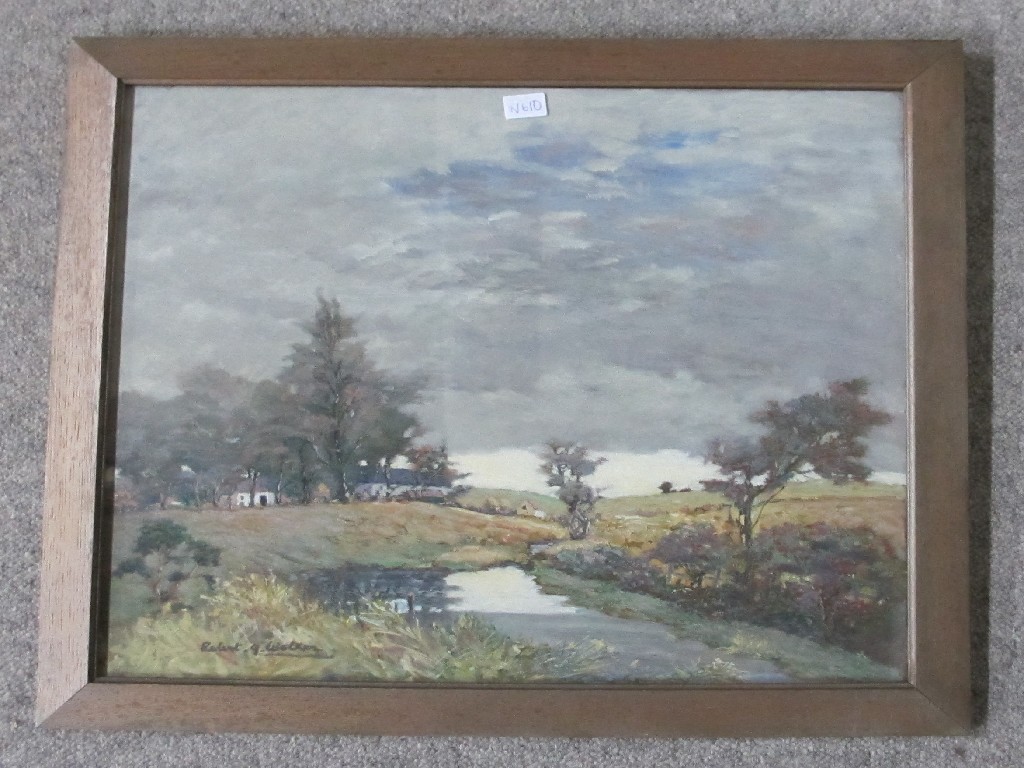 Appraisal: ROBERT G WALKER Oil on board landscape signed