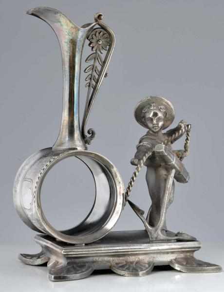 Appraisal: Sailor with Anchor Figural Napkin Ring With bud vase atop