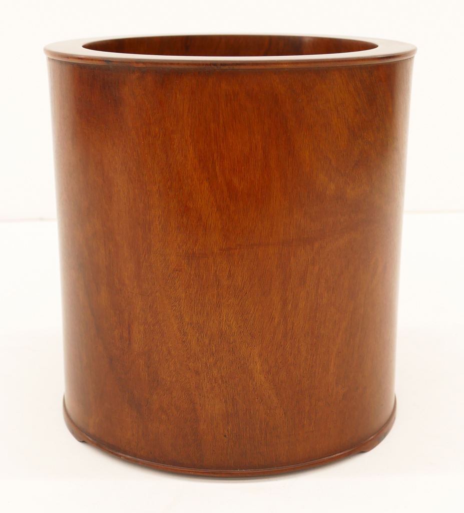 Appraisal: Chinese Rosewood Large Brush Pot x Finely carved with thin