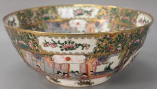 Appraisal: Large Rose Medallion porcelain punch bowl th century along with