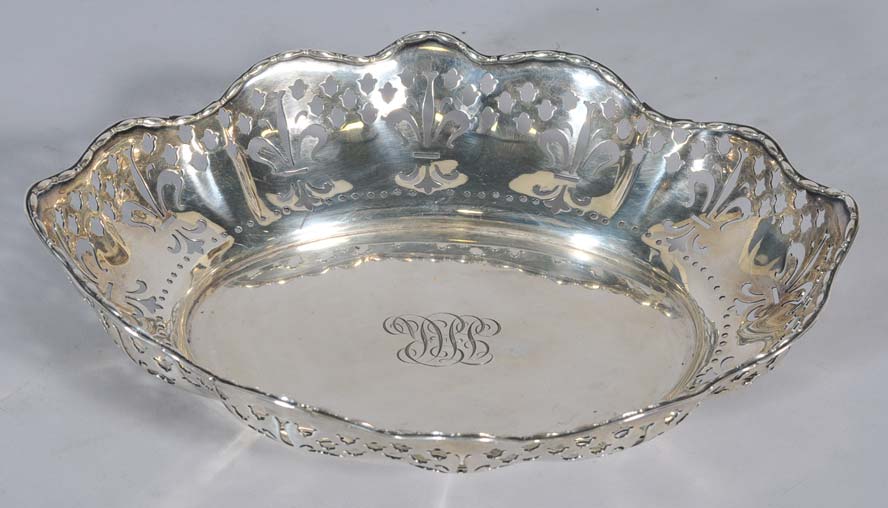 Appraisal: Tiffany Sterling Openwork Serving Dish long