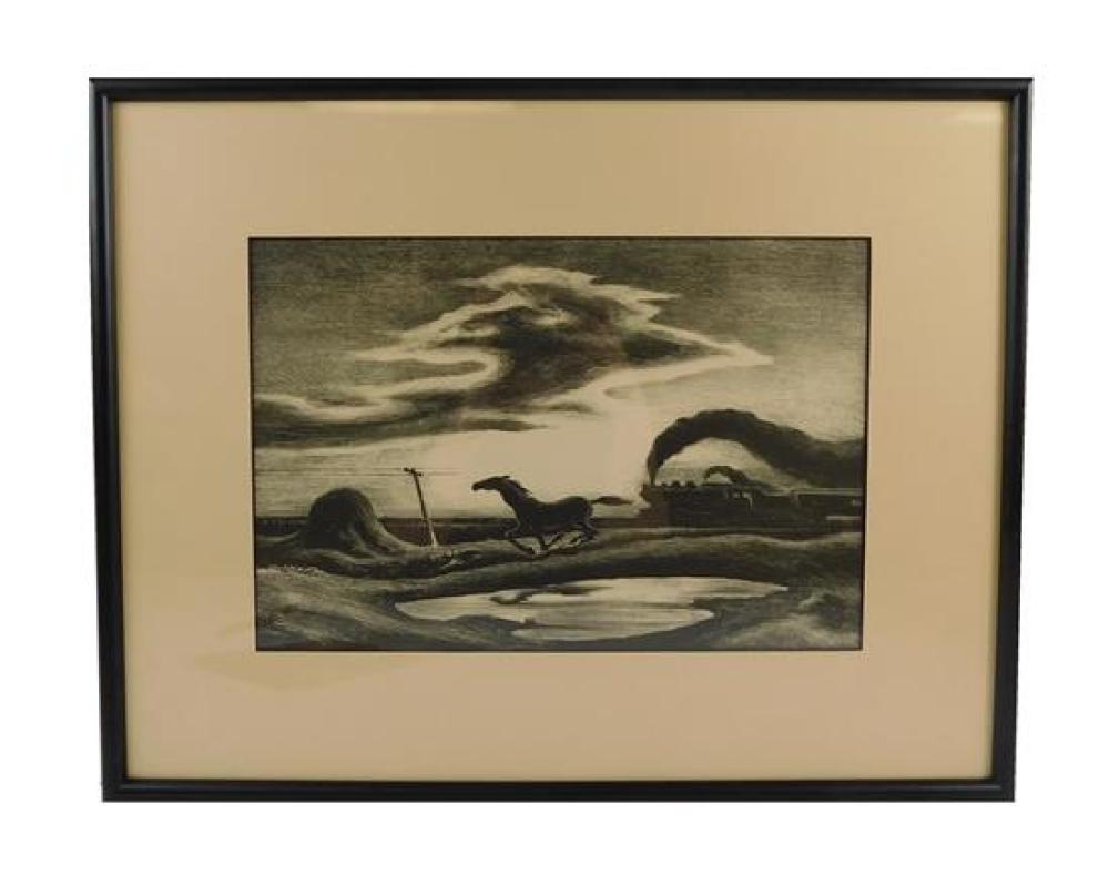 Appraisal: Thomas Hart Benton American - Homeward Bound The Race lithograph