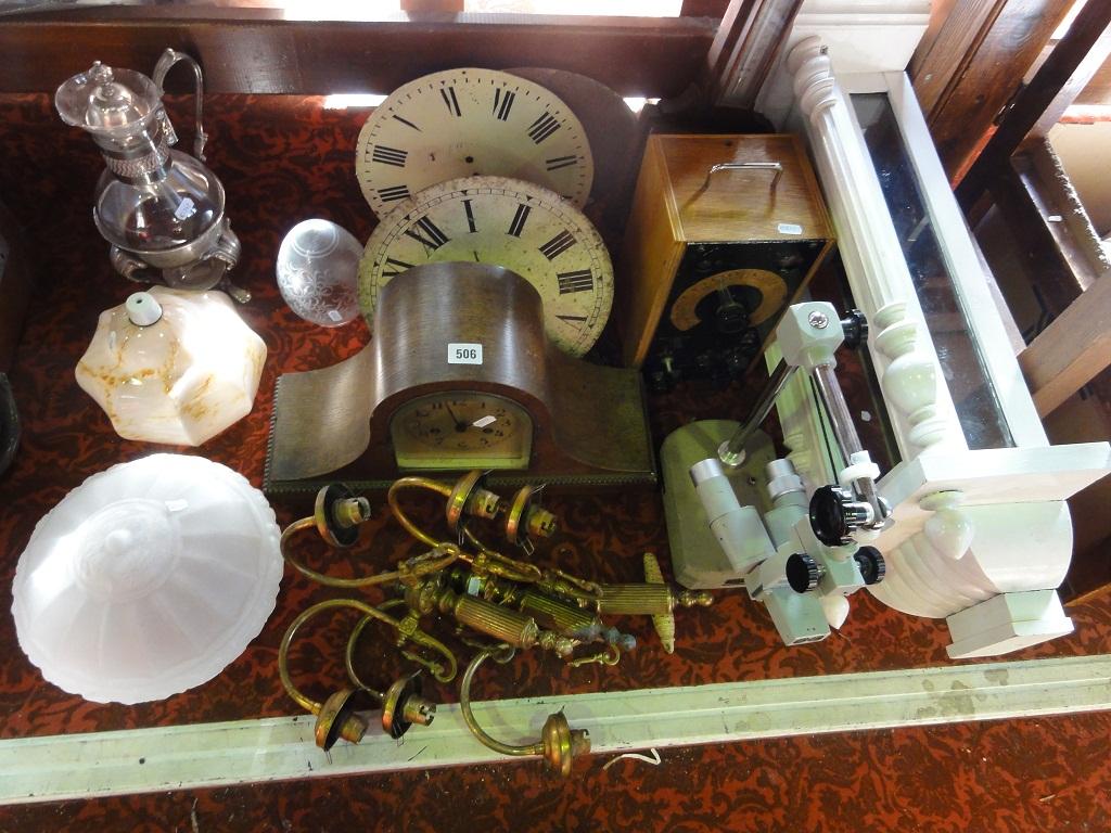 Appraisal: A mixed collection of items including an oak mantle clock