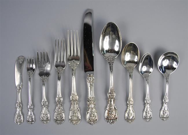 Appraisal: AMERICAN SILVER PARTIAL FLATWARE SERVICE Reed Barton maker Francis I