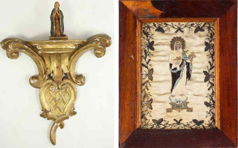 Appraisal: Two Religious Iconsthe first from the late th century silk