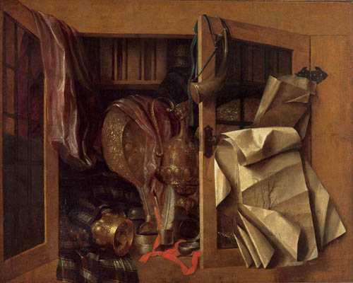 Appraisal: HOLLAND TH CENTURY Trompe l'oeuil Still life Oil on canvas