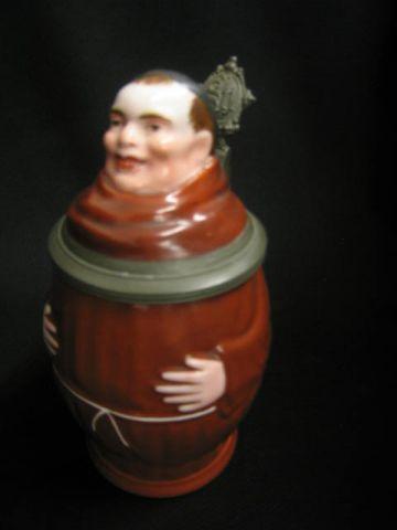 Appraisal: Figural Porcelain Monk Stein with lithopane liter