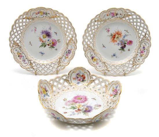 Appraisal: Set of Two Meissen Porcelain Plates late th early th