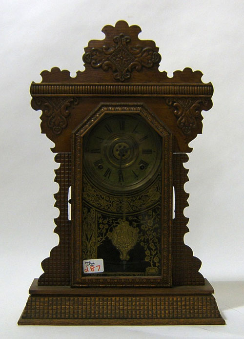 Appraisal: F Ingraham Garnet mantle clock h