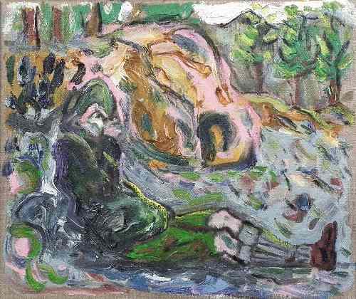 Appraisal: Billy Childish born - Oil painting - ''Tea High Atlas