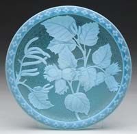 Appraisal: WEBB CAMEO PLATE Spectacular Webb plate has light blue cameo