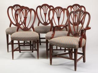 Appraisal: Mahogany Hepplewhite style chairs Set of six mahogany Hepplewhite style