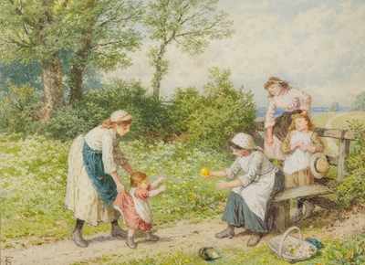 Appraisal: Myles Birket Foster British - First Steps Watercolor on paper