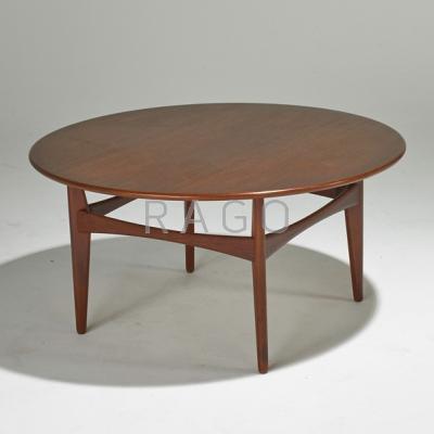 Appraisal: J O CARLSSON Teak coffee table Sweden s Metal label