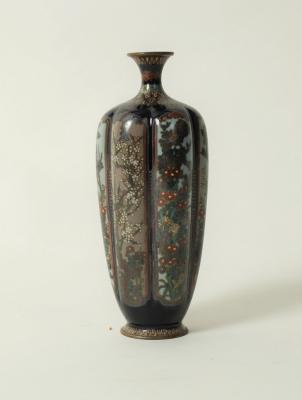 Appraisal: A Japanese cloisonn vase early th Century of slender lobed