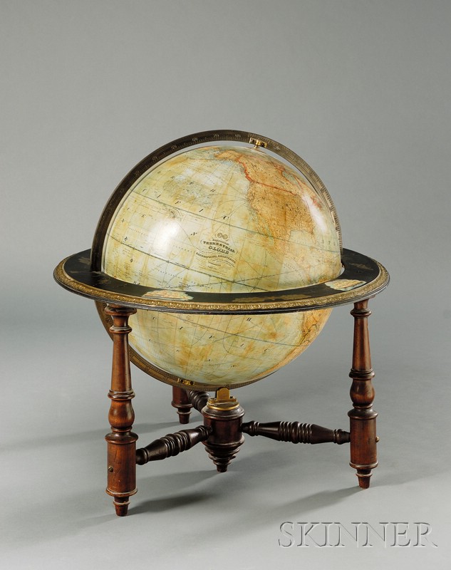 Appraisal: -inch Terrestrial Library Globe by Joseph Schedler New York circa