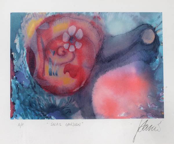 Appraisal: A Jerry Garcia artist's proof print titled Snail Garden s