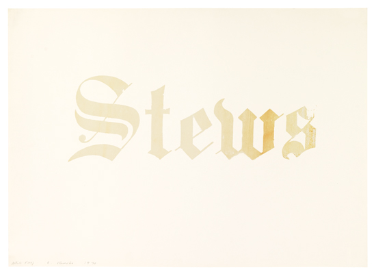 Appraisal: ED RUSCHA Stews Organic screenprint on Silverbrook Snow White Antique