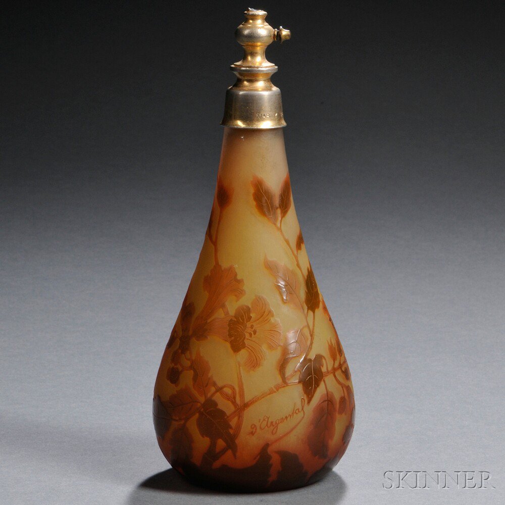 Appraisal: D'Argental Cameo Glass Atomizer Art glass France early th century