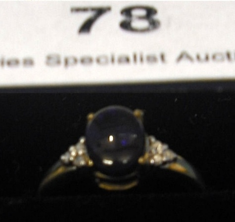 Appraisal: CT Black Opal Diamond Ring size J retail price