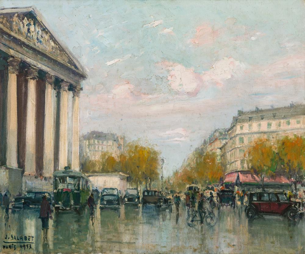 Appraisal: JEAN SALABET French - Paris Street Scene oil on canvas