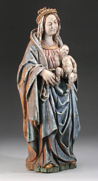 Appraisal: A Northern European Baroque polychrome and giltwood figure of the