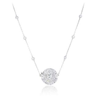 Appraisal: An Art Deco Diamond Pendant Necklace Featuring a dome-shaped pendant