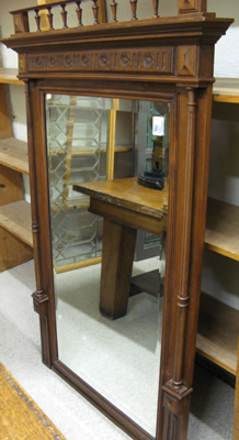 Appraisal: RENAISSANCE STYLE WALNUT FRAMED PIER MIRROR French early th century