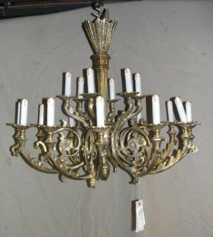 Appraisal: Brass Arm Chandelier From a Long Island estate Dimensions w