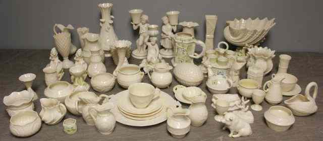 Appraisal: BELLEEK Very Large Lot of Assorted Pieces Most with green